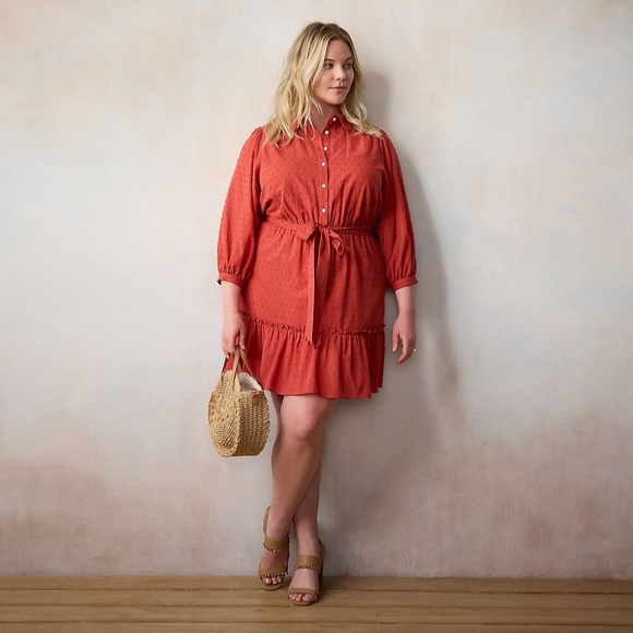 LC Lauren Conrad Rust Colored Dress | Size 4X - NWT - Picture 3 of 9